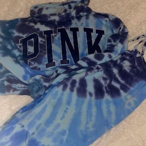 Pink tie dye jogging suit